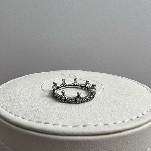 Authentic Pandora Clear Sparkling Crown Ring - Picture 2 of 4
